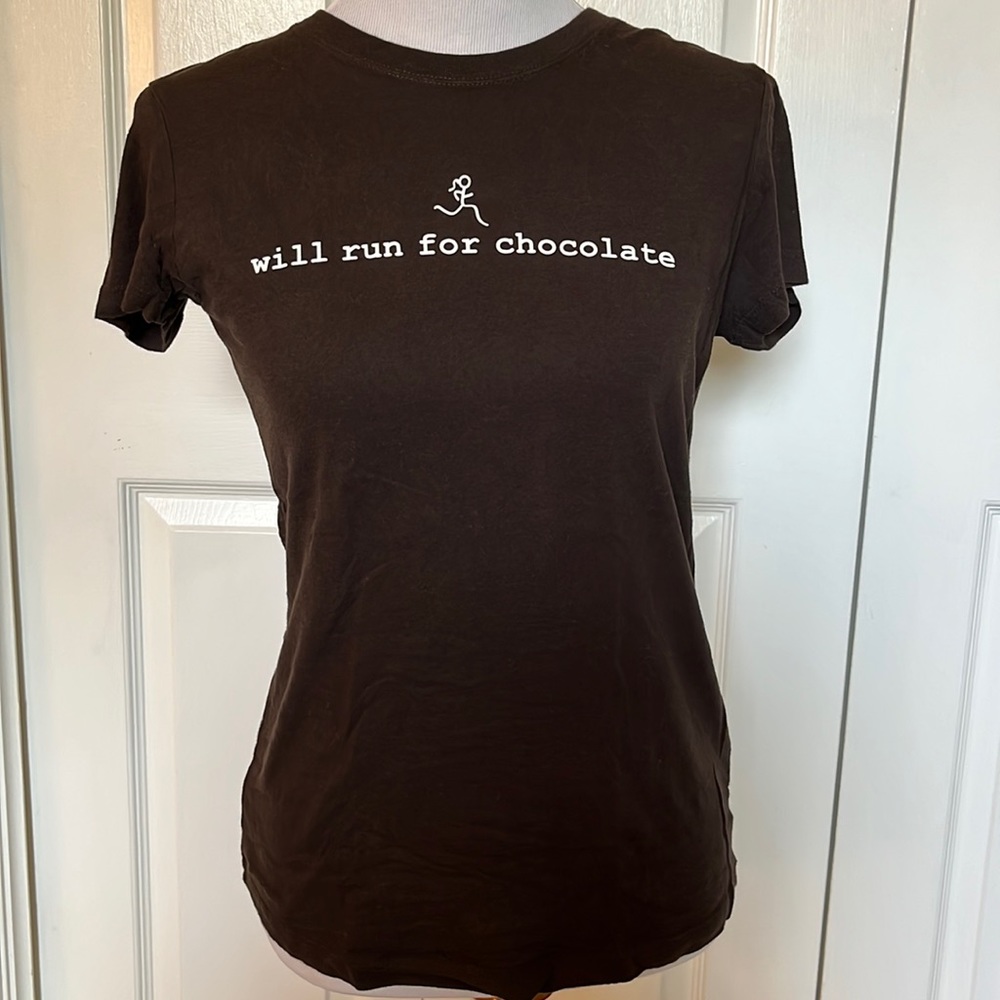 Will Run For Chocolate T-shirt, sz L